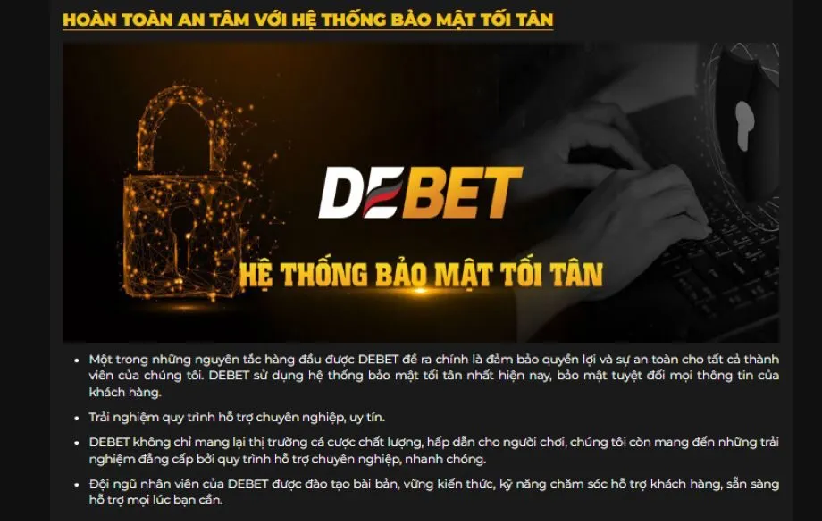 Link vào Debet áp dụng công nghệ bảo mật tiên tiến nhất